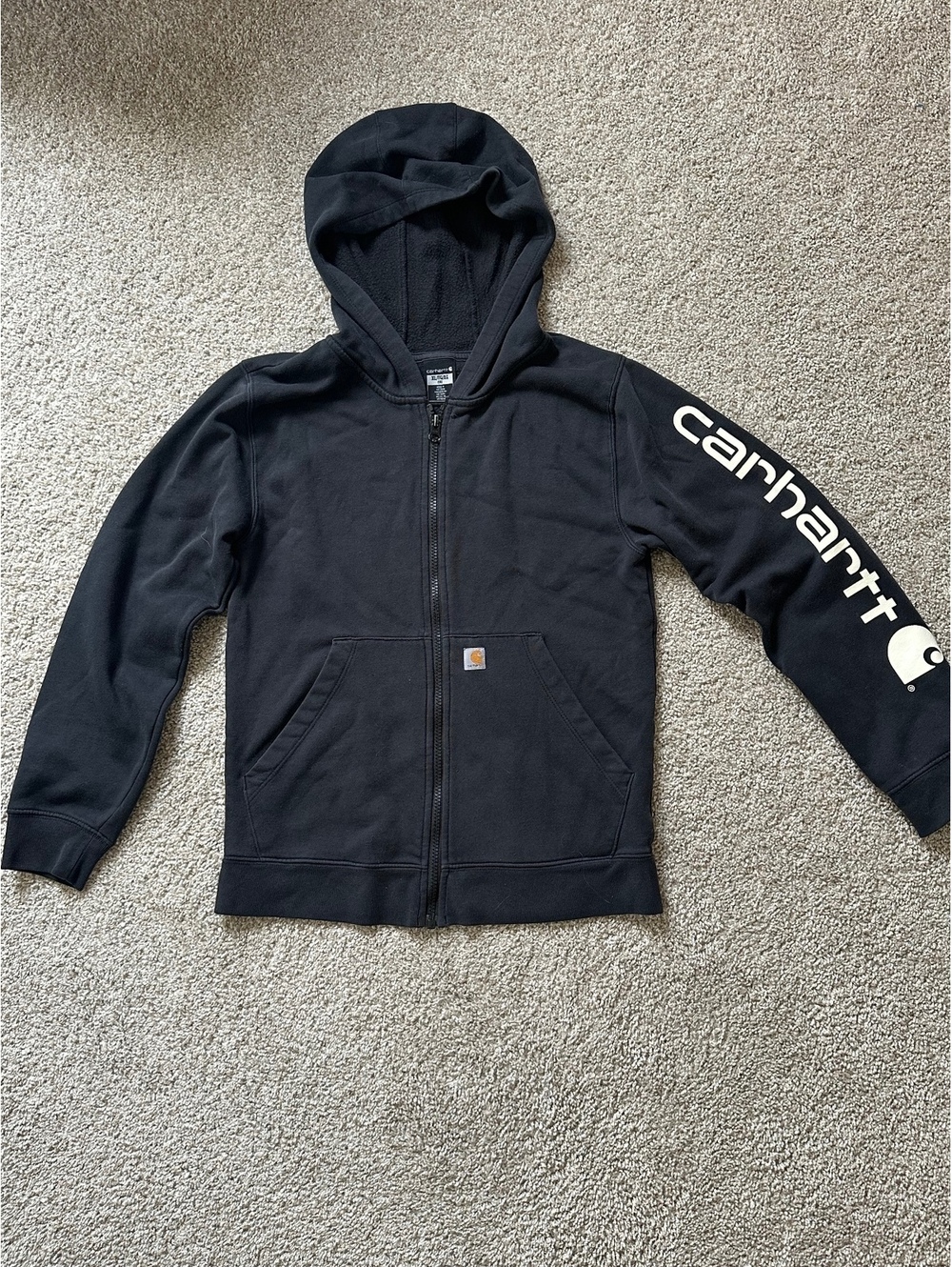 Kids Carhartt black zip hoodie